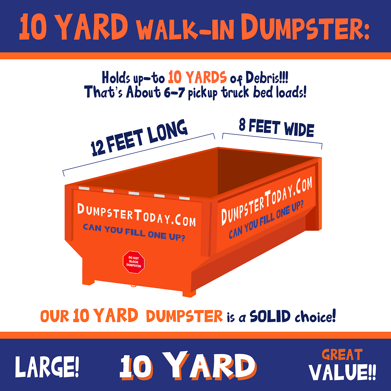 Dumpster Today 10 yard walk in dumpster rental in Louisville