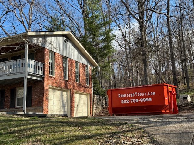 Dumpster Today dumpster dropped off for a home cleanout