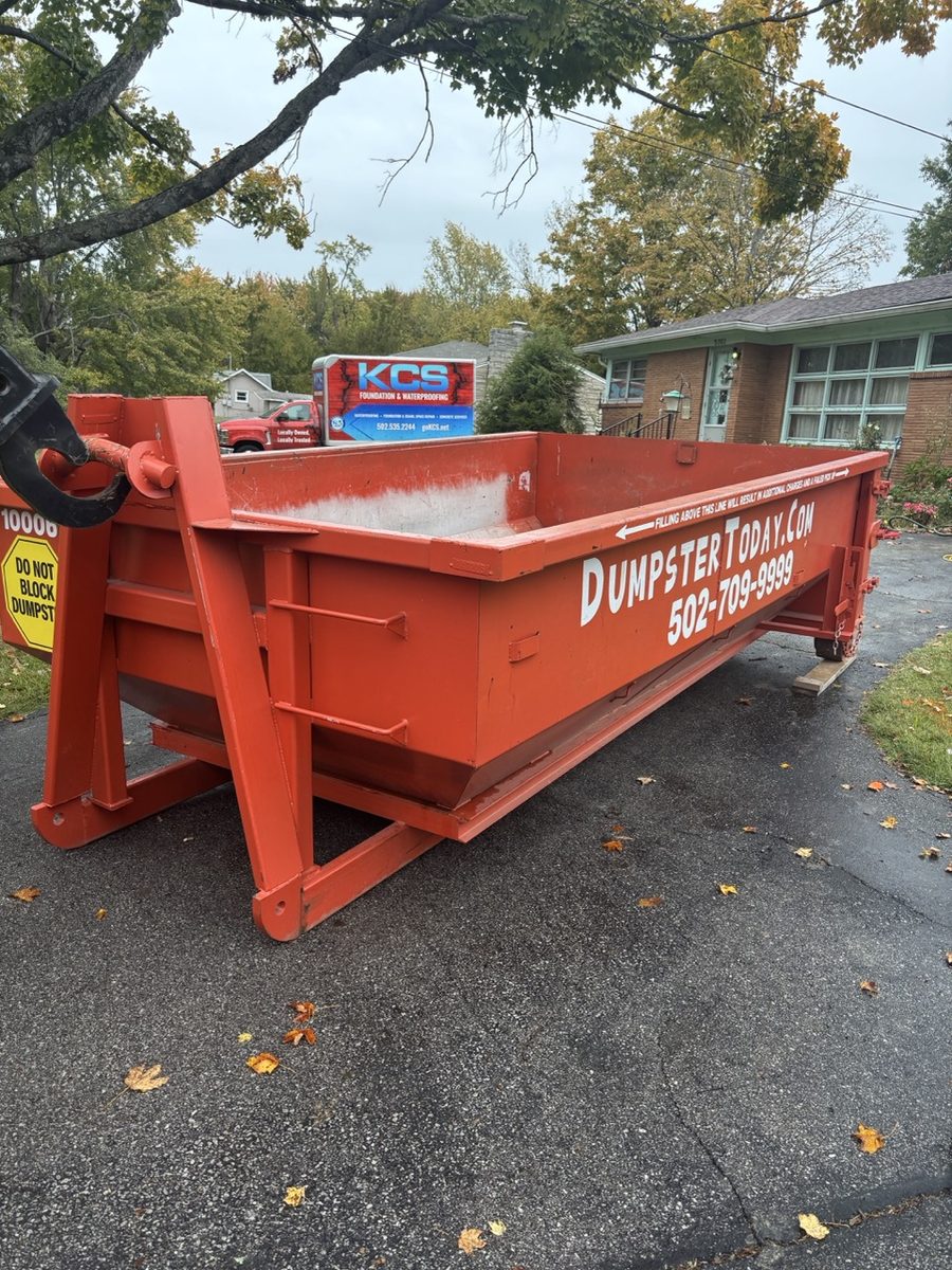 Dumpster Today roll off dumpster at a commercial job site